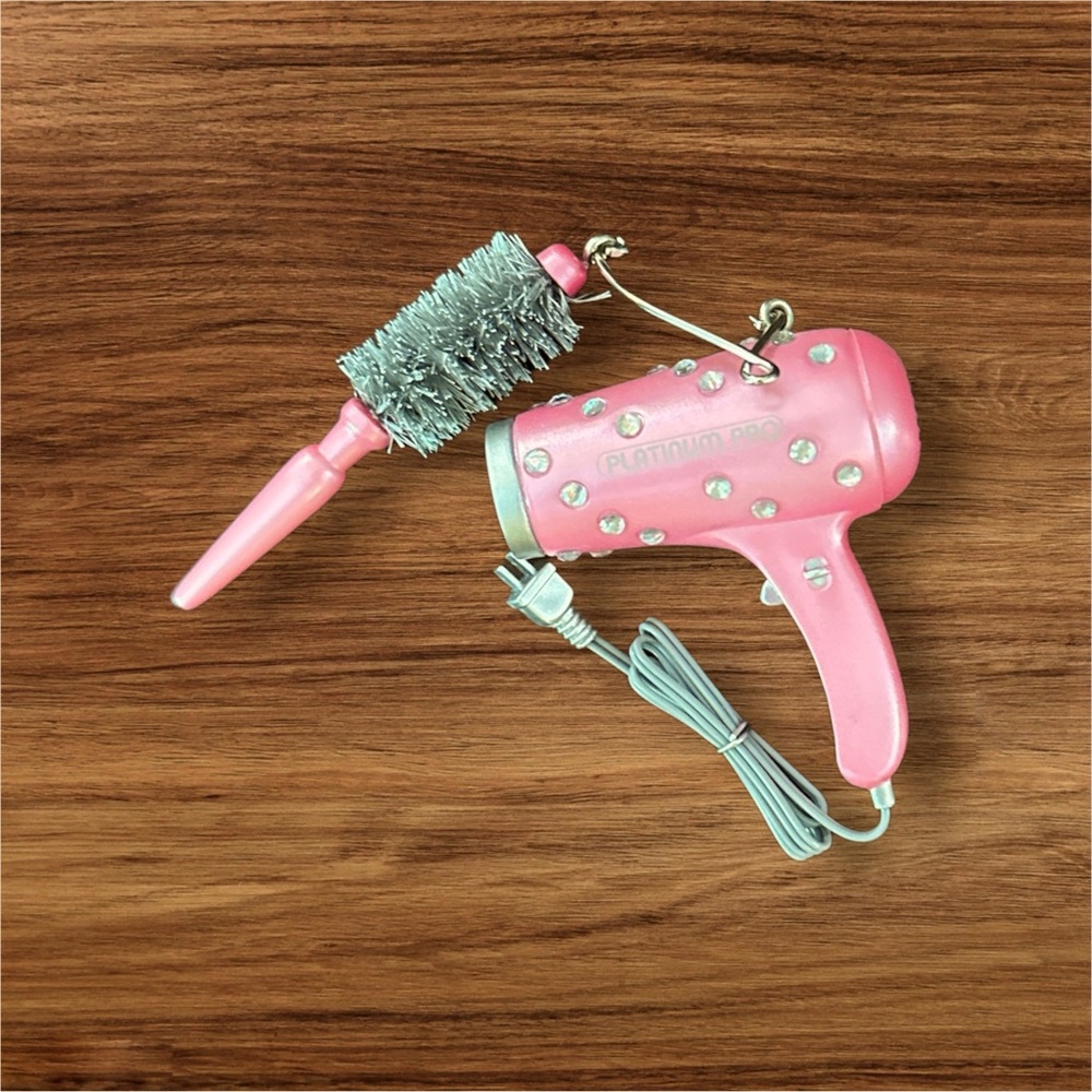 2007 hallmark platinum Pro hairdryer, and brush keepsake ornament.